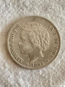 Monedas de España: EXTRA 1 PESETA DE PLATA ALFONSO XIII. Año 1894